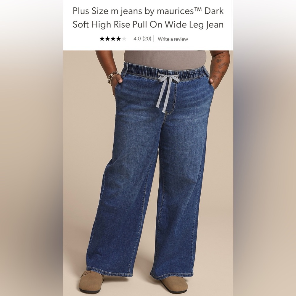 Maurices Blue High-Rise Pull-On Wide Leg Jeans